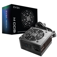 Fuente de poder evga w1 600w 80 plus white atx 12v 24 pin fan 120mm negro