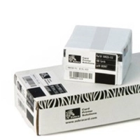 Zebra tarjeta de pvc con adhesivo en reverso. color blanco. 10 mil con 14 mil mylar release liner - 24 mil total grosor. paquete con 500 tarjetas 104523-010