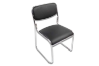 Silla de visita modamob, modelo corvus, asiento y respaldo de piel color negro, base de tubo de cromo, 1pz Silla de visita modamob, modelo corvus, asiento y respaldo de piel color negro, base de tubo de cromo, 1pz