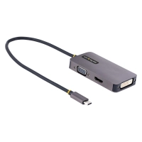 Adaptador de video usb c startech.com, adaptador usb tipo c a hdmi vga dvi hasta 4k 60hz, adaptador de pantalla multipuertos, compatible con thunderbolt 3/4, adaptador de viajes