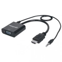151559 convertidor hdmi a vga con audio - completamente blindado para reducir fuentes de interferencia emi y otras.