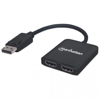 Adaptador de  displayport a 2 hdmi manhattan 152716 - negro, displayport, displayport, hdmi, macho/hembra