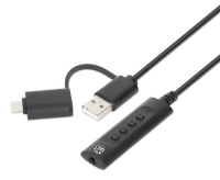 153560 convertidor usb 2.0 / usb-c a tarjeta sonido 3.5 mm - cable con controles
