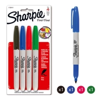 Marcador permanente sharpie fino colores surtidos c/4 pzas