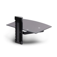 Startech.com estante para av flotante de montaje en pared - ajustable en altura - para debajo del tv - estante de vidrio templado negro - altura ajustable - 6.99kg capacidad de carga - aluminio, acero, plástico - 1