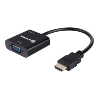 Convertidor steren hdmi a vga audio-video color negro Convertidor steren hdmi a vga audio-video color negro