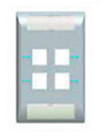 Faceplate blanco  4 puertos, keystone