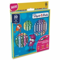 Plumones papermate doble punta colores surtidos c/15x30