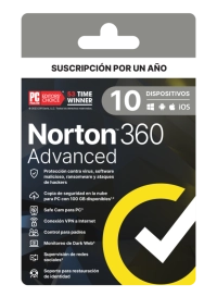 Norton 360 advanced / 10 dispositivos  / 1 año (caja)