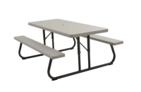 Mesa picnic plegable lifetime 18.9 cm x 76.2 cm gris 22119