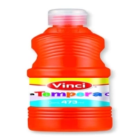 Pintura tempera vinci 473 ml rojo naranja