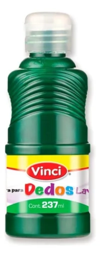 Pintura para dedos lavable vinci 237 ml verde