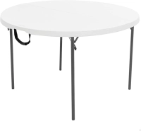 Mesa plegable lifetime 121.9 cm blanca redonda 280064