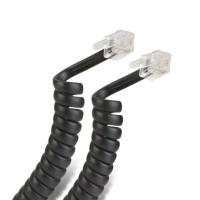 Cable telefónico steren espiral para auricular 4.5m color negro Cable telefónico steren espiral para auricular 4.5m color negro