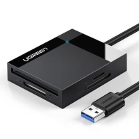 Lector de memorias ugreen, interfaz usb-a 3.0, microsd, sd, cf, ms, hasta 2tb, negro