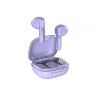 Audifonos genius ahs-m905bt, bluetooth 5.3, touch, estuche de carga, morado