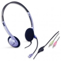 Diadema con microfono genius hs-04s, cable 2m, 3.5mm, color azul