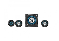 Bocinas genius sw-g2.1 1000 con subwoofer, 26w rms, conectividad de audio 3.5mm, rca, incluye control, negro