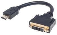 354592 adaptador hdmi a dvi-d - hdmi macho a dvi-d 24+1 hembra, enlace dual, 20 cm (8 in.), negro