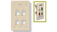 Faceplate  blanco 4 puertos, angulado