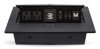 Caja de mesacaja de conexión para mesa - conectores usb-tipo c, hdmi, usb, rj45 cat6, corriente, 406405, brobotix