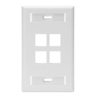 Equipo de red Leviton 42080-4WS, Placa quickport para jack sencilla 4 entradas ()