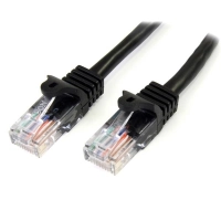Cable de 2m negro de red fast ethernet cat5e rj45 sin enganche - cable patch snagless - startech.com mod. 45pat2mbk