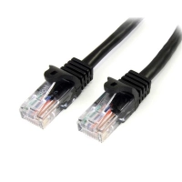 Startech.com cable de red de 0.5m negro cat5e ethernet rj45 sin enganches - cable for dispositivo de red, conmutador, hub, workstation, panel de conexión - cable de conexión - oro conector chapado - 24 awg - negro