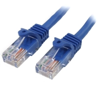 Startech.com cable de red de 0.5m azul cat5e ethernet rj45 sin enganches - cable for dispositivo de red, conmutador, hub, workstation, panel de conexión - cable de conexión - oro conector chapado - 24 awg - azul