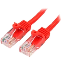 Startech.com cable de red de 5m rojo cat5e ethernet rj45 sin enganches - cable for dispositivo de red, hub, conmutador, servidor de impresión, panel de conexión, workstation - cable de conexión - oro conector chapado - 24 awg - rojo