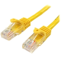 Startech.com cable de red de 5m amarillo cat5e ethernet rj45 sin enganches - cable for dispositivo de red, hub, conmutador, servidor de impresión, panel de conexión, workstation - cable de conexión - oro conector chapado - 24 awg - amarillo