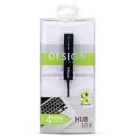 Hub usb v2.0 - small, compacto, 4 puertos, negro, brobotix 497677