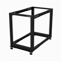 Startech.com rack 15u móvil de marco abierto de 4 postes para servidores - rack de 19 pulgadas - ruedas o patas niveladoras - acero, acero laminado en frío - 300kg capacidad de peso dinámico - 544kg capacidad de peso estático