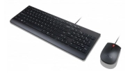 Kit de teclado y mouse  lenovo  essential alambrico usb negro español