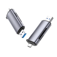 Lector de memorias ugreen, interfaz usb-ausb-c, microsd, sd, hasta 2tb, plata
