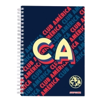 Cuaderno profesional dietrix first class pasta dura doble arillo  80 hojas raya club america modelo ca azul