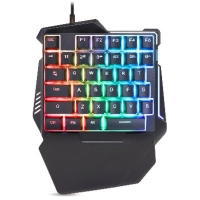 Teclado gamer one hand brobotix 567892 - usb, negro, rgb