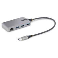 Startech.com hub usb de 3 puertos usba - usb 3.0 de 5gbps - concentrador usb de 3 puertos usb-a - usb portátil - red ethernet rj45 - soporte uasp - 4 total usb port(s)1 puerto(s) de red (rj-45) - pc, mac, linux, chromeos, android