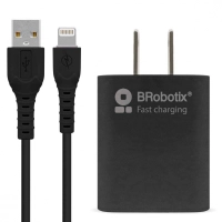 Combo carga rápida: cargador usb v3.0 + cable lightning. negro (6001356) - brobotix Combo carga rápida: cargador usb v3.0 + cable lightning. negro (6001356) - brobotix