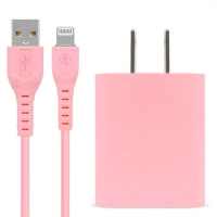 Combo carga rápida: cargador usb v3.0 + cable lightning. rosa (6001363) - brobotix Combo carga rápida: cargador usb v3.0 + cable lightning. rosa (6001363) - brobotix
