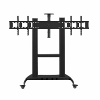 Soporte de piso 2 pantallas - 60 a 86 pulgadas, móvil, resistencia 130 kg, 6006412 brobotix