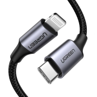 Cable ugreen, usb-c-lightning, 1 metro, negro