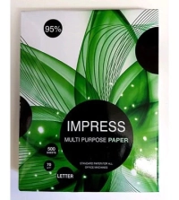 Papel bond impress  6951476310602 caja con 10 paquetes con 500 hojas tamaño carta 21.6 cm x 27.9 cm 95  blancura 70 gramos alta blancura
