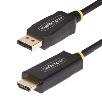 Startech.com cable adaptador displayport a hdmi de 2m - 4k 60hz con hdr - cable dp a hdmi 2.0b - convertidor activo de video - cable for dispositivo de audiovídeo, monitor, computador, tarjeta gráfica, pantalla - 18gbits - admite hasta4096 x 2160 - apantallado - oro conector chapado - negro