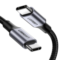 Cable usb ugreen usb-c a usb-c, 100w, 480 mbits, 2 metros, negrogris