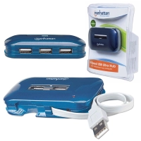 Hub manhattan usb v2.0  7 ptos azul con fuente 161039 Hub manhattan usb v2.0  7 ptos azul con fuente 161039