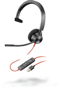 Diadema hp poly 767f7aa blackwire c3310/ alambrica monoaural usb-a + usb-c reduccion de ruido con microfono control en el cable color negro con naranja