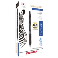 Boligrafo zebra sarasa clip rollerball retractil punto mediano 0.7 tinta gel color azul caja c/6