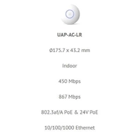 Acc point ubiquiti largo alcance  250 user  hasta 867 mbps (uap-ac-lr)