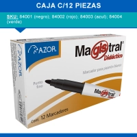 Marcador magistral didactico punto fino negro c/12 pzas